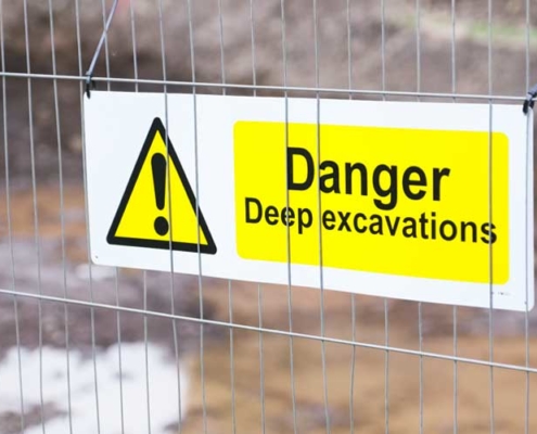 deep excavation of gas main clc utilities